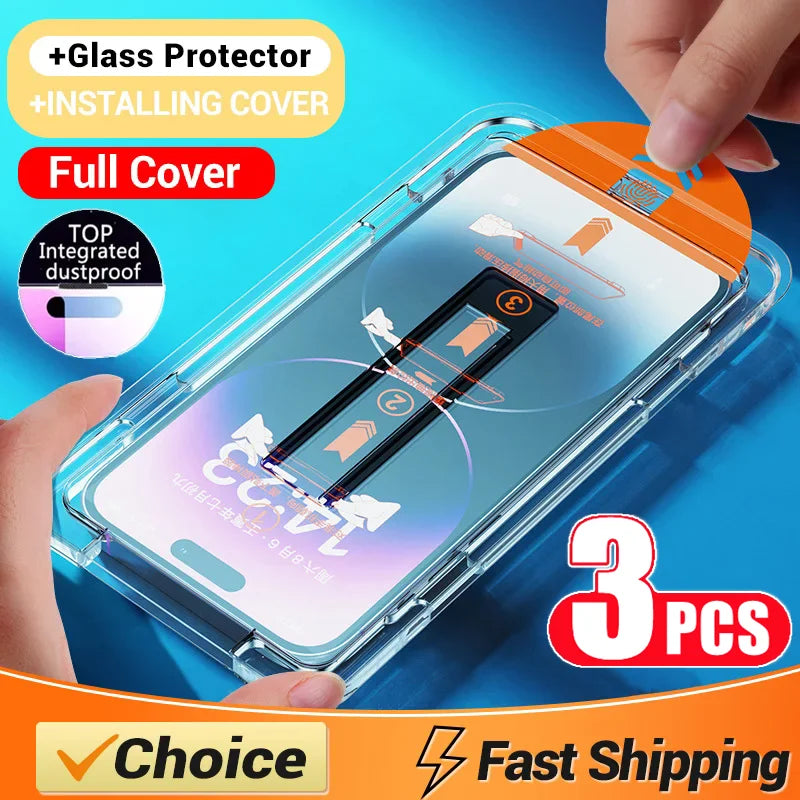 Oleophobe Beschichtung, staubfrei, einfache Installation, Displayschutzfolie für iPhone 14, 11, 13, 12, 15 Pro Max, Mini XS X XR 17, 16 Plus, Glas