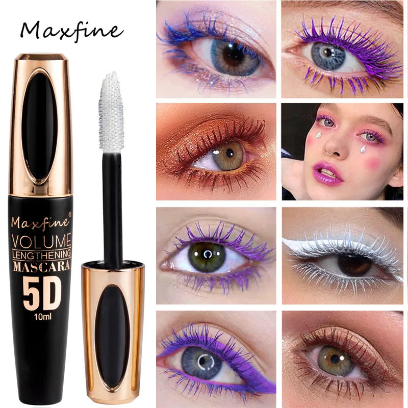 5D-Seiden-Mascara mit großen Augen, starkem und anhaltendem schwarzem Inhalt und Länge, wasserfeste und nicht zusammenbackende und verlängerte Wimperntusche.