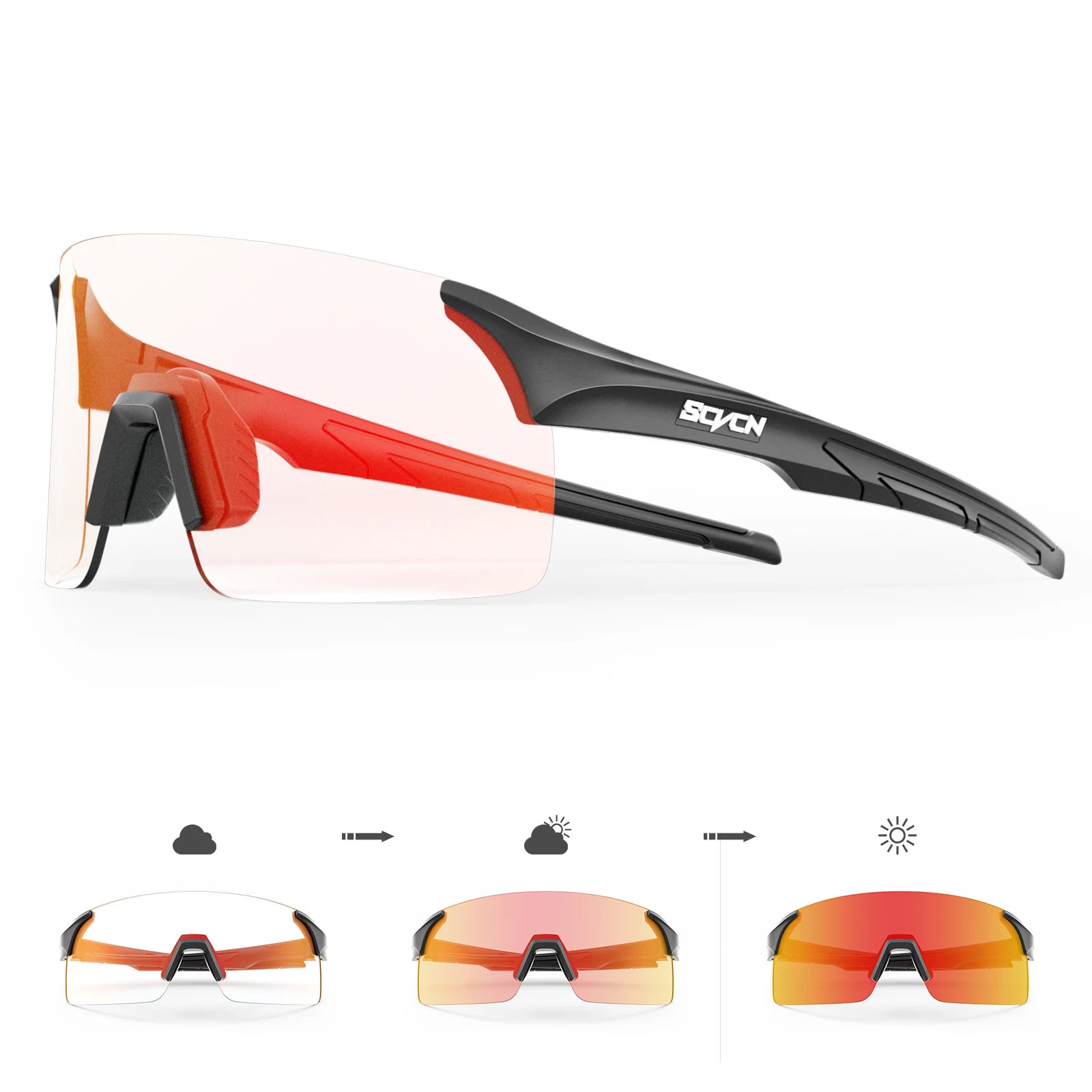 SCVCN Photochrome Sonnenbrille Outdoor Sport Fahrrad Radfahren Gläser Mann MTB Klettern Gläser Brillen Frauen Fahren Fahrrad Brille
