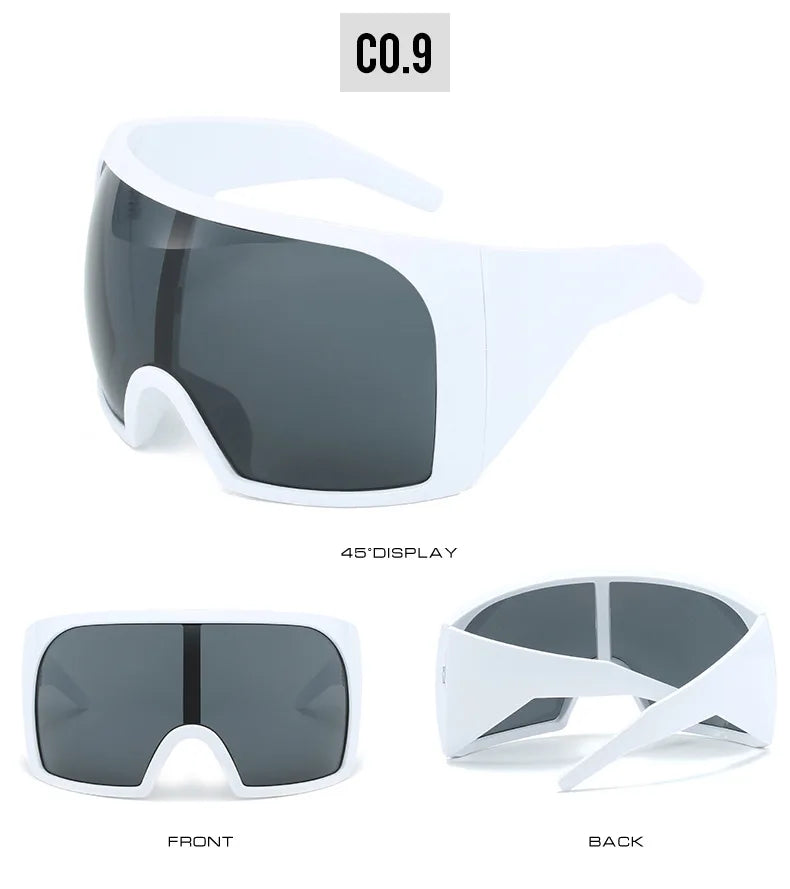 Übergroße Sonnenbrille für Herren, umwickelt, windabweisend, persönlich, große Farbtöne, futuristische Mode, Zukunftsschild, Uv400, Radfahren, Motorrad