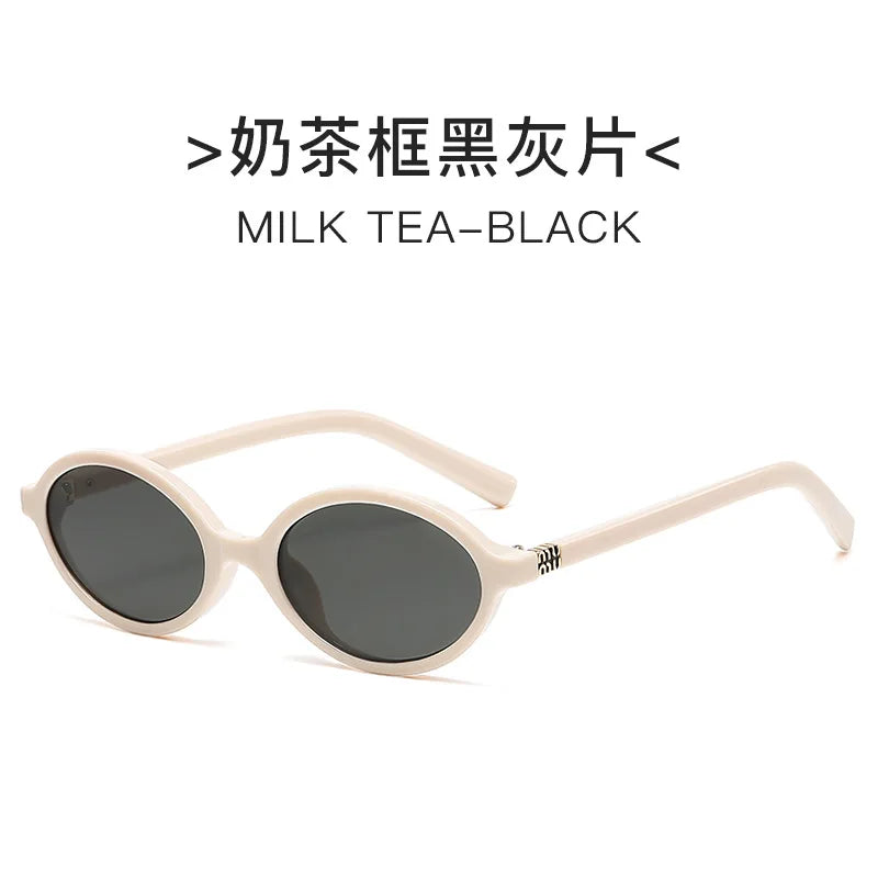 Ins 2025 Luxus Designer UV400 Sonnenbrille Frauen Männer Neue Trendy Oval Sonnenbrille Damen Vintage Kleine Runde Gafas De Sol