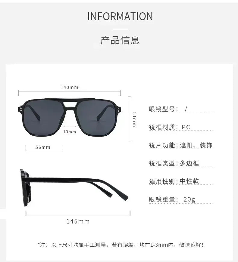 Vintage Männer Frauen Große Sonnenbrille Männer Platz Shades Unisex Sonnenbrille Schwarz Objektiv Männlich Weiblich Sonnenbrille UV400 Gläser