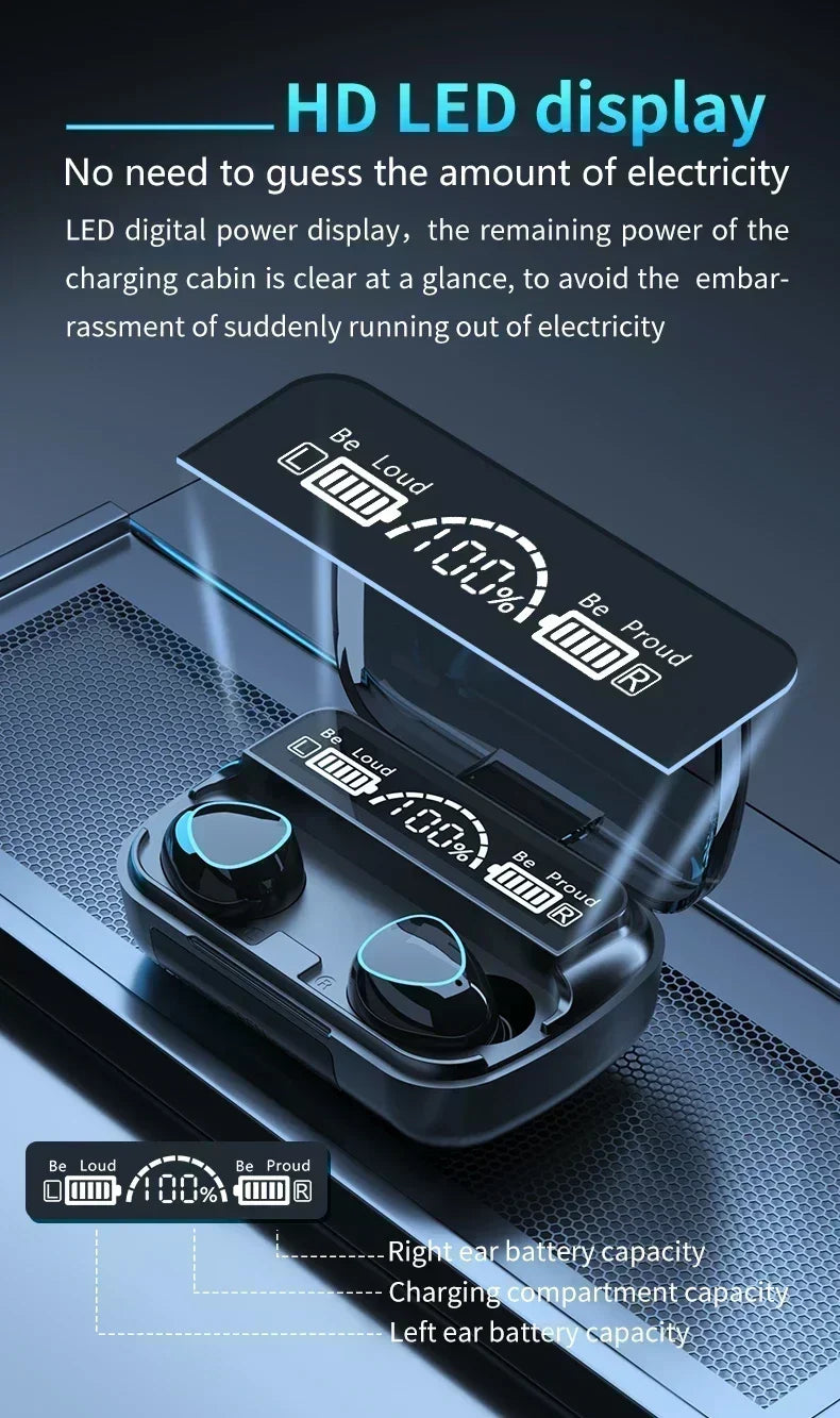 M10 drahtlose kopfhörer bluetooth kopfhörer wasserdichte ohrhörer sport ohrhörer für huawei iphone oppo xiaomi tws musik headset