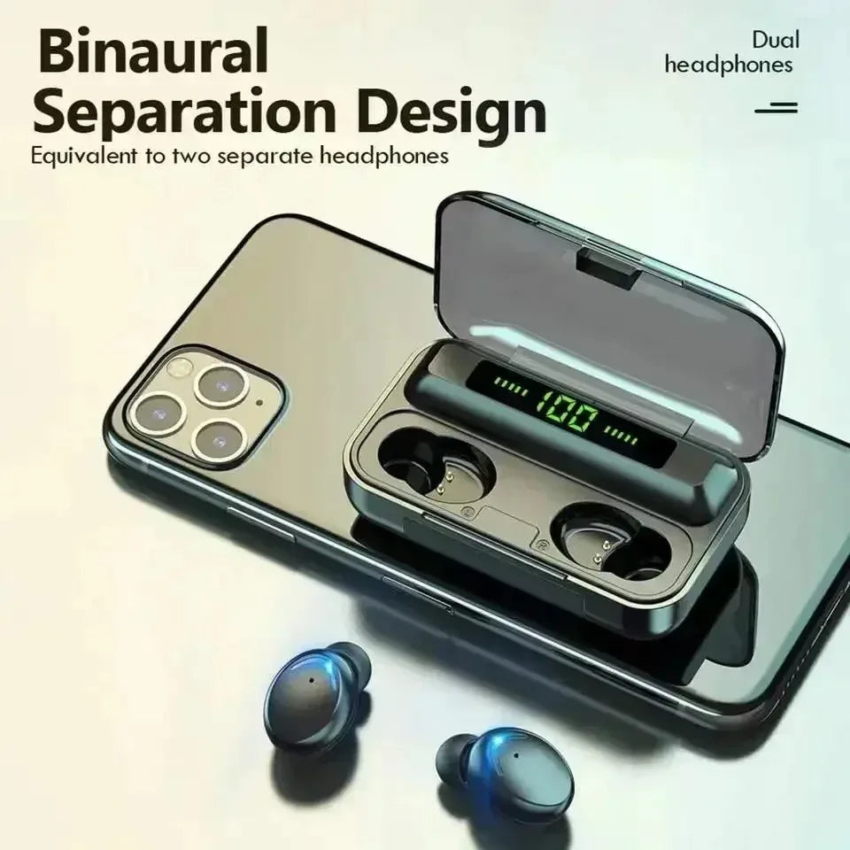 Tws F9-5 Kopfhörer Bluetooth 5,3 drahtlose Kopfhörer Hifi Stereo Sport wasserdichte Ohrhörer Headset Hörgeräte mit Mikrofon Freis prec heinrich tung