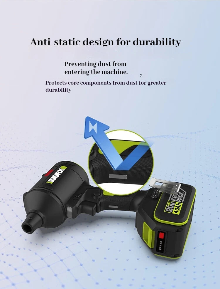 WORX 20 V bürstenlose Lithium-Batterie-Staubpistole WU093 Staubsammlergebläse (ohne Akku und Ladegerät)