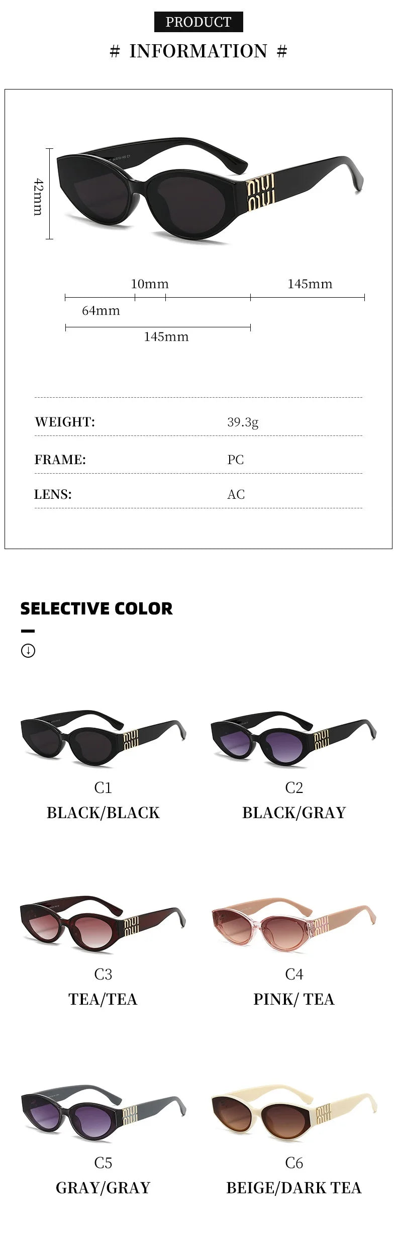 Luxuriöse Glamour-Sonnenbrille für Damen und Herren, oval, minimalistisch, Modemarke, Sonnenbrille, Unisex, stilvolle Farbtöne, UV400