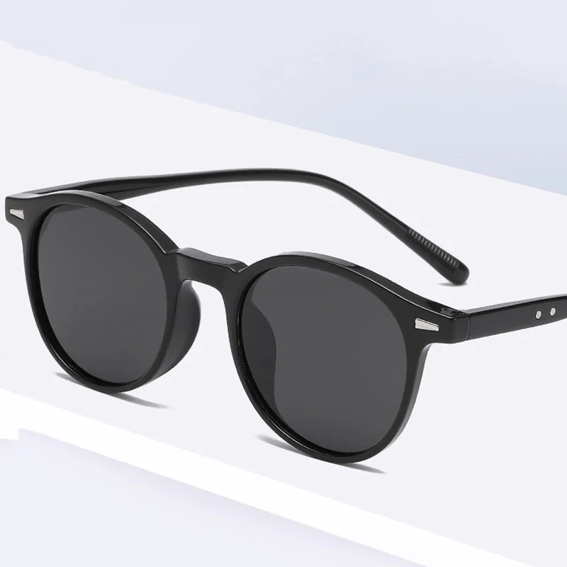 Stilvolle Sonnenbrille mit rundem Rahmen für Herren und Damen, lässig, Vintage-Stil, Outdoor-Sportbrille, Unisex, ultraleicht, UV400, Sonnenbrille