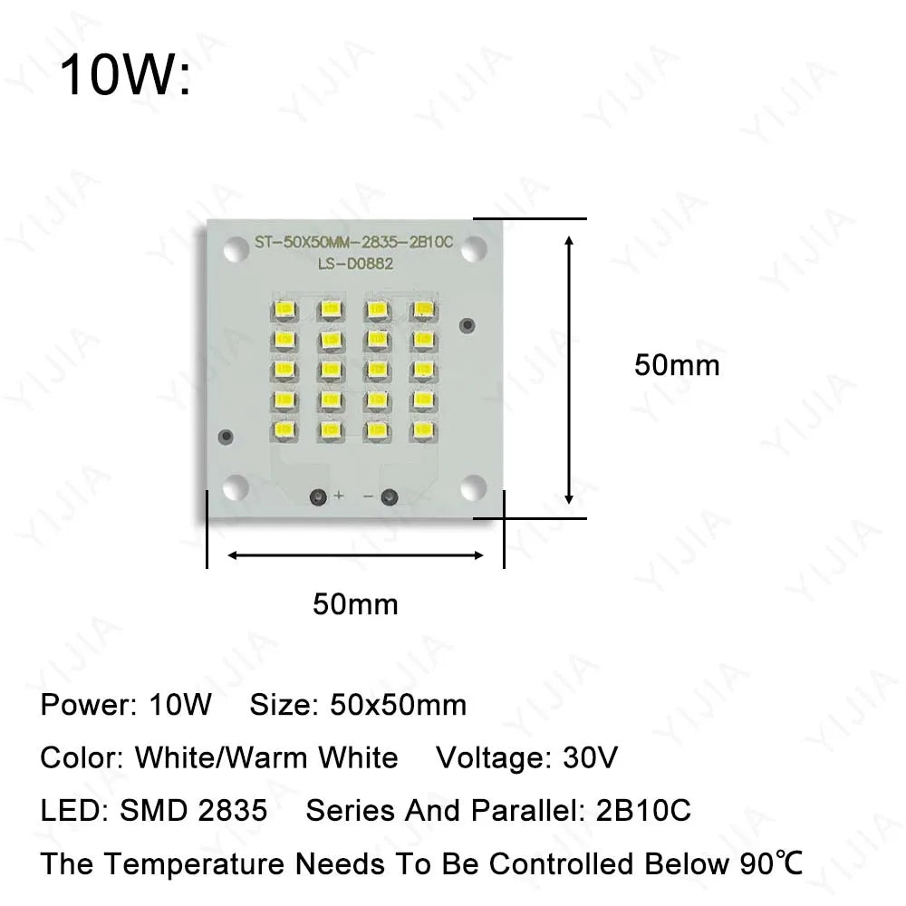 LED-Chip SMD2835 LED-Platine 10W 20W 30W 50W 100W 150W 200W DC30-34V Aluminiumsubstratbeleuchtung Außenflutlichtstrahler