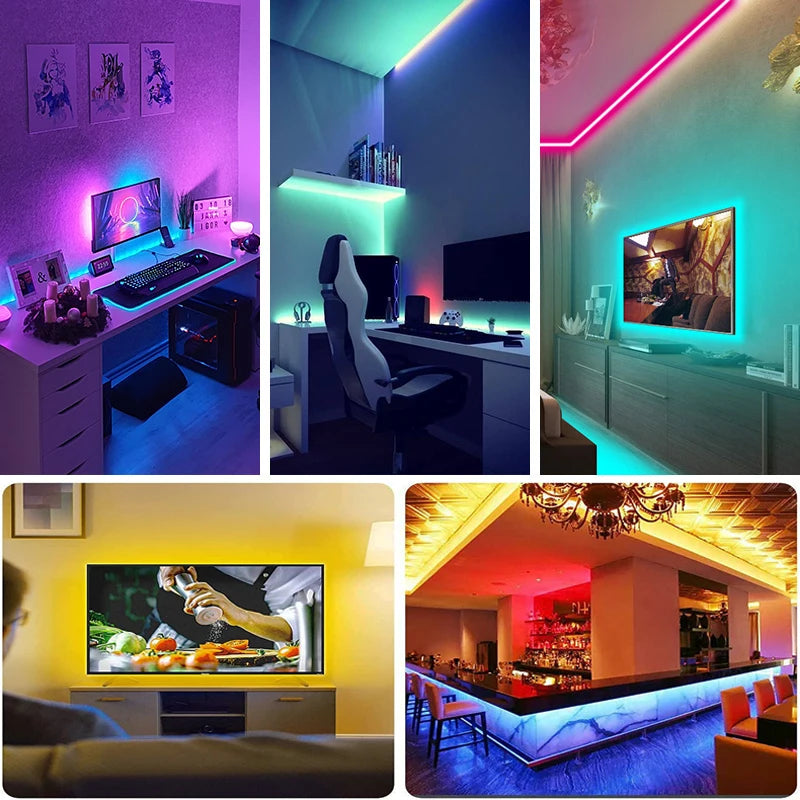 LED-Streifenlichter mit 44-Tasten-Fernbedienung, 1 m, 5 m, 10 m, 20 m, RGB-Band, LED-Wand, Zimmer für Zuhause, Schlafzimmer, Party, Dekoration, TV-Hintergrundbeleuchtung