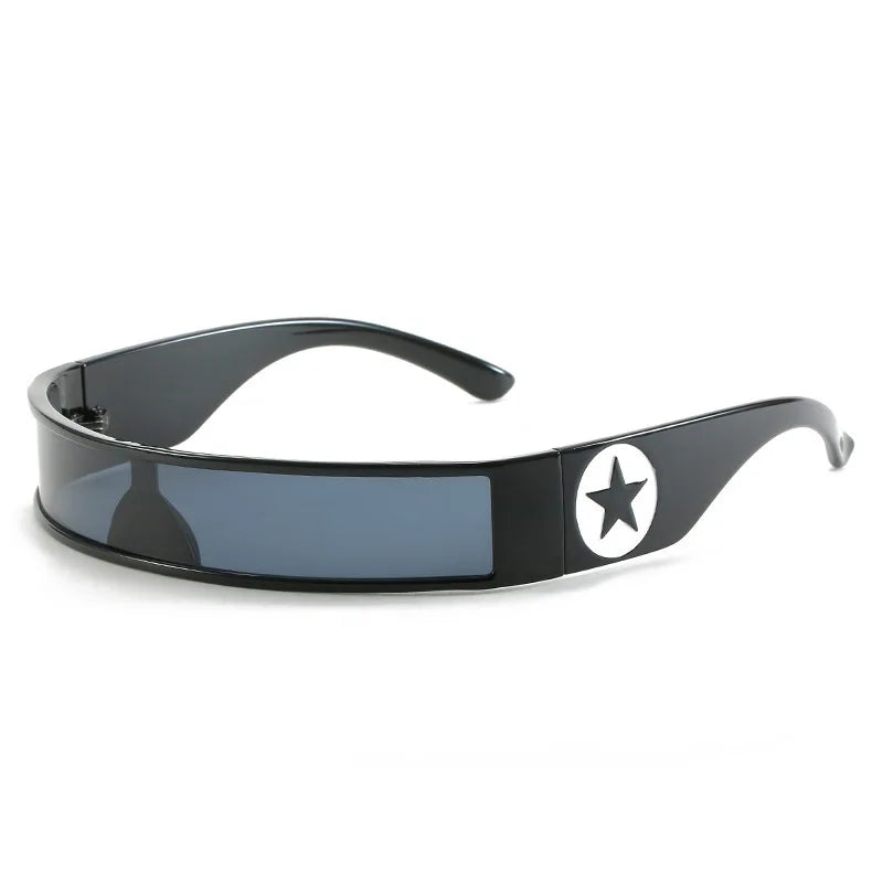Future Technology Star Style Sonnenbrille für Männer und Frauen, Form umwickelbare Punk-Sonnenbrille mit schmalem Rahmen