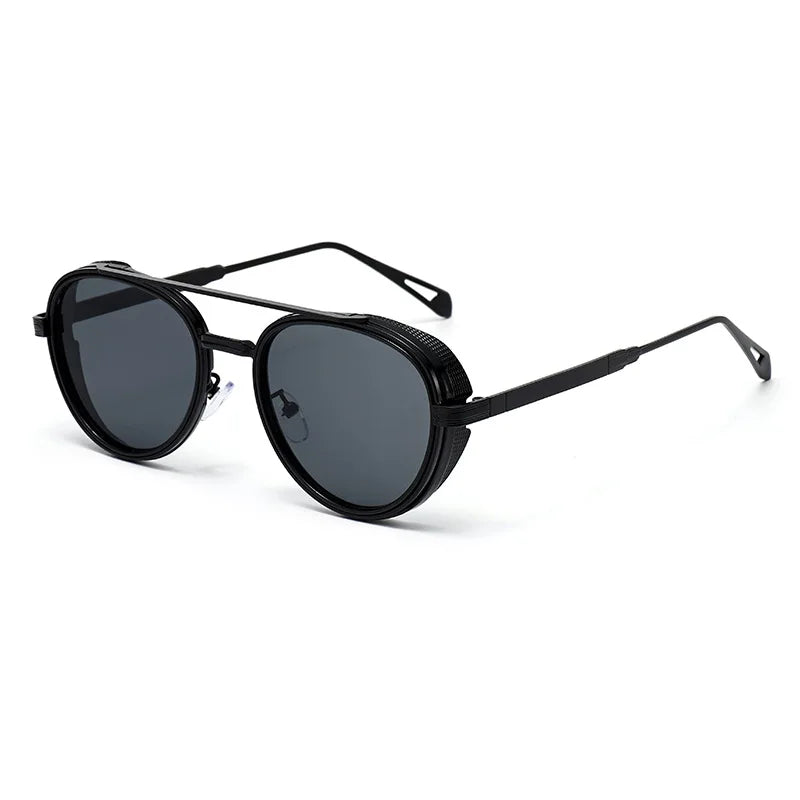 2026 Neue Luxus Steampunk Sonnenbrille, Metallrahmen Ovale Vintage-Brille, Modische Sonnenbrille für Damen, Fahrerbrille für Herren