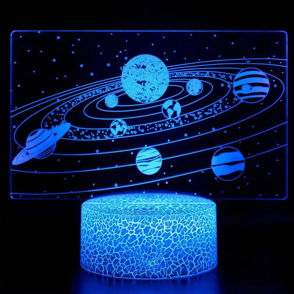 Sonnensystem neun Planeten Lava Dekor Nachtlicht Raum Universum 3d führte RGB Schlafzimmer schlafen Beistell tisch Lampe für Geburtstags geschenk