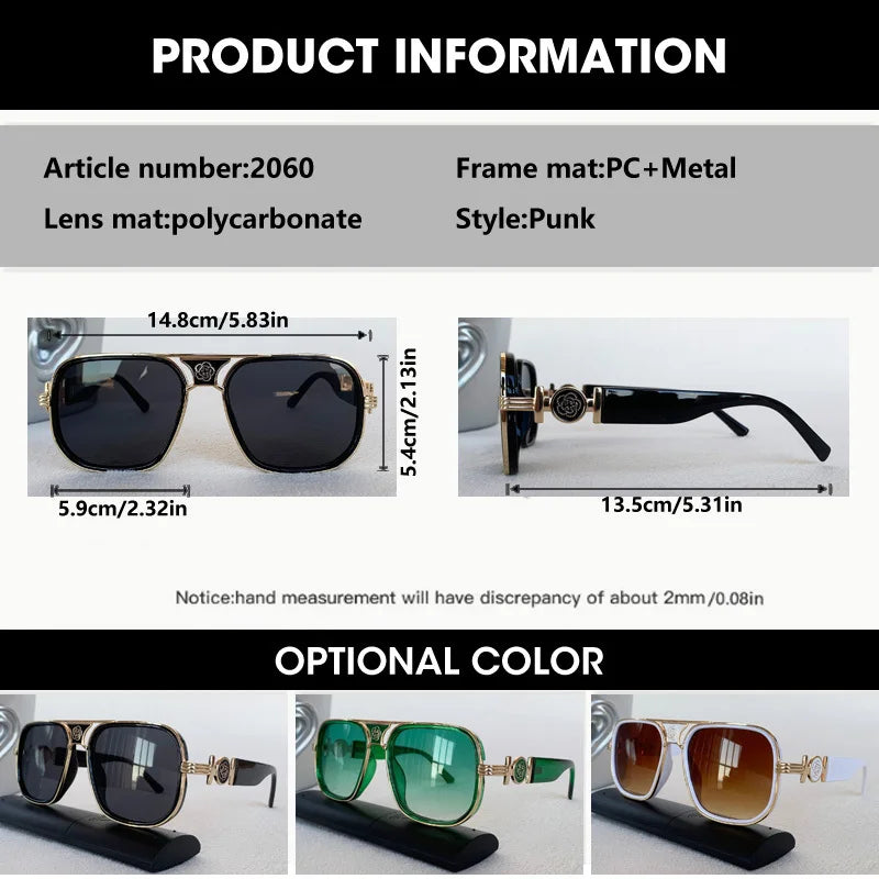 Mode Vintage Quadrat Sonnenbrille Männer Frauen Luxus Marke Sonnenbrille UV400 Stilvolle Schutz Brillen Oculos De Sol