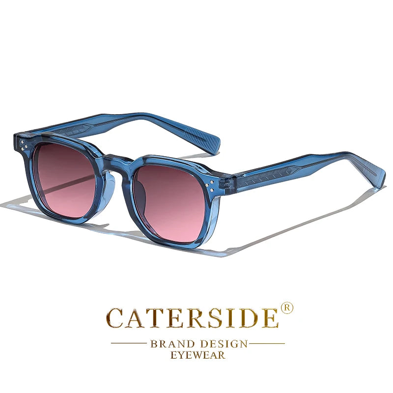 CATERSIDE Modische Herren-Sonnenbrille, kleiner Rahmen, quadratisch, personalisiertes Design, Sonnenbrille für Damen, Reisen, Party, Business, Festival, Geschenk