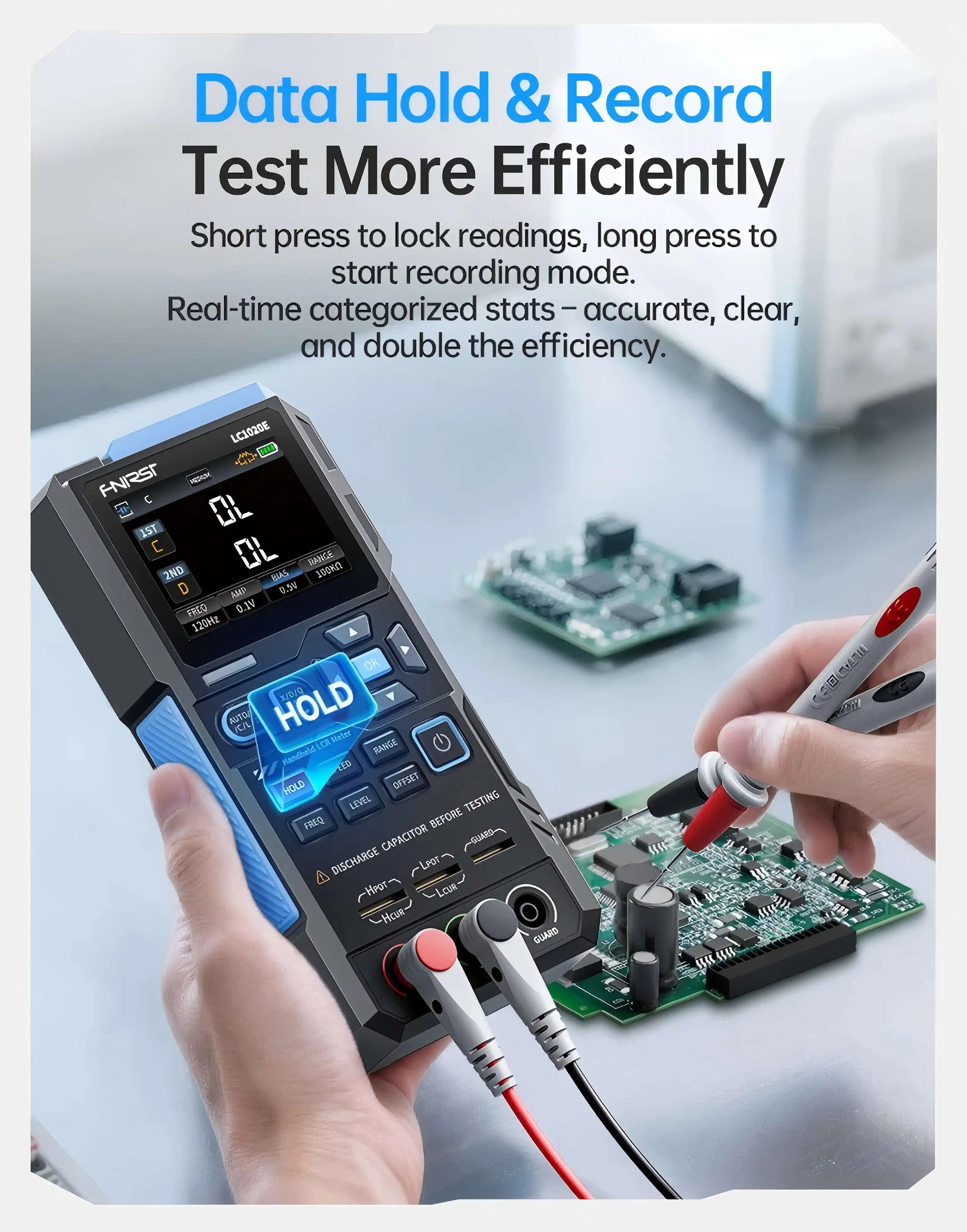 FNIRSI LCR Tester Multimeter Widerstand Induktivität LC1020E Digital Bridge Handheld Praktische Tester Kapazität Kalibrierung