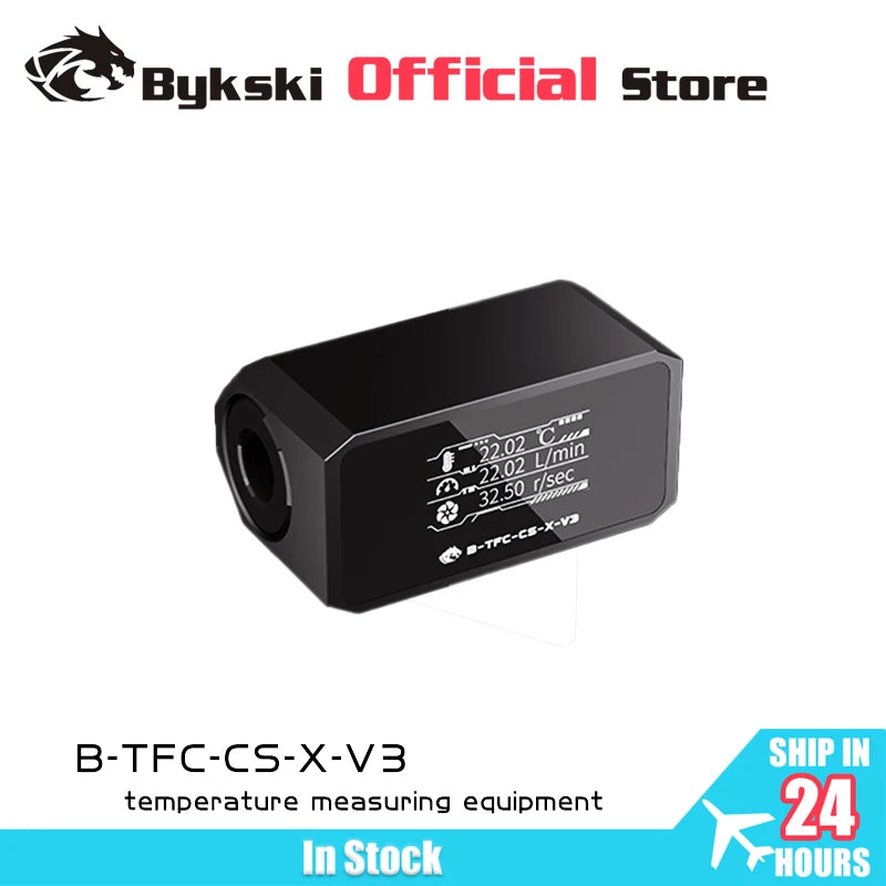 Bykski B-TFC-CS-X-V3 Thermometer Wasserkühlsystem Monitor Durchflussmesser Undicht Pumpe Geschwindigkeit Alarm Drehzahl Temperatur
