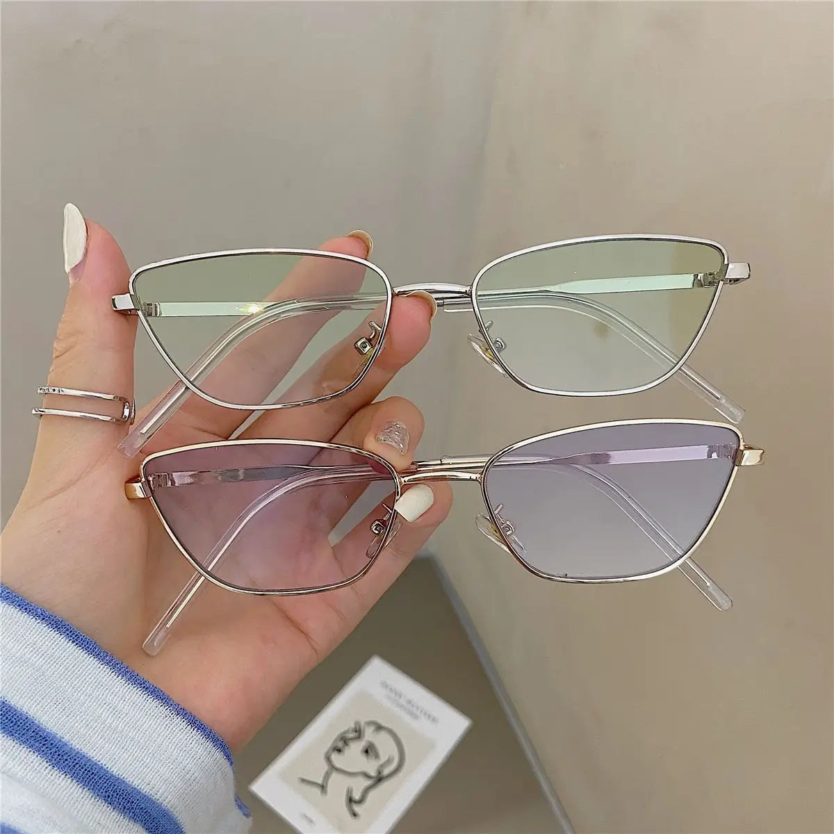 Sonnenbrille für Damen, klassisch, modisch, übergroß, antireflexig, Vintage, quadratisch, Metall-Sonnenbrille, Fahrbrille, UV400, О