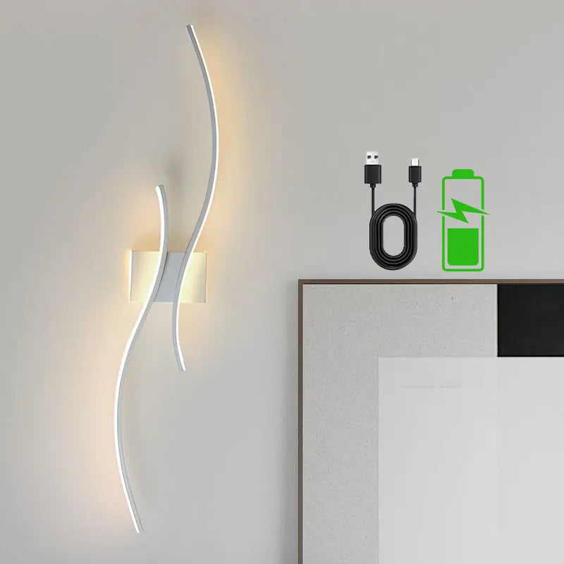 Wiederaufladbare, batteriebetriebene LED-Wandleuchte mit Fernbedienung, kabelloser USB-Touch-Schalter, dimmbare LED-Wandleuchten, Wandlampen