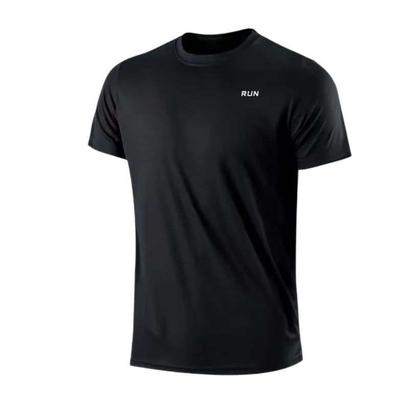 Männer schnell trocknen Kurzarm Fitness studio laufen feuchtigkeit transportierende Rundhals-T-Shirt Training Übung Fitness studio Sport hemd Tops leicht