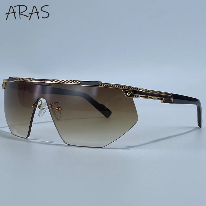 Übergroße Sport-Wrap-Around-Sonnenbrille für Damen 2026 – Luxusmarke Steampunk Shield Goggle Mask Sonnenbrille für Damen UV400 Schutz