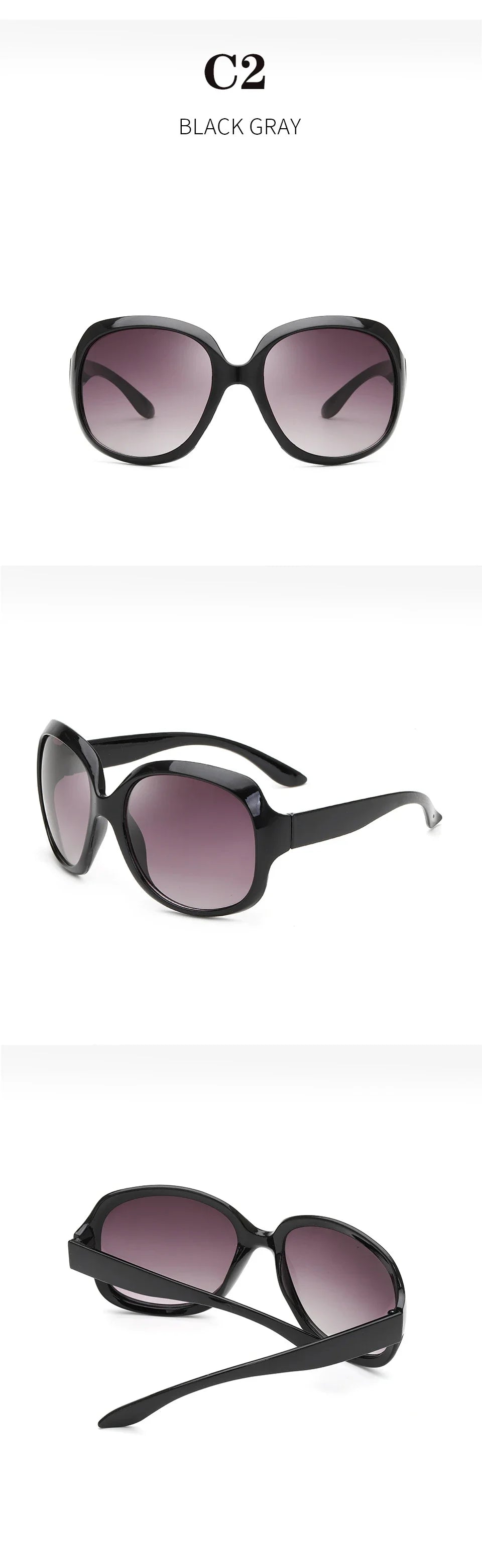 Übergroße hochwertige Sonnenbrille Frauen Luxusmarke Designer ovale Sonnenbrille Vintage Black Shades UV400 Oculos De Sol