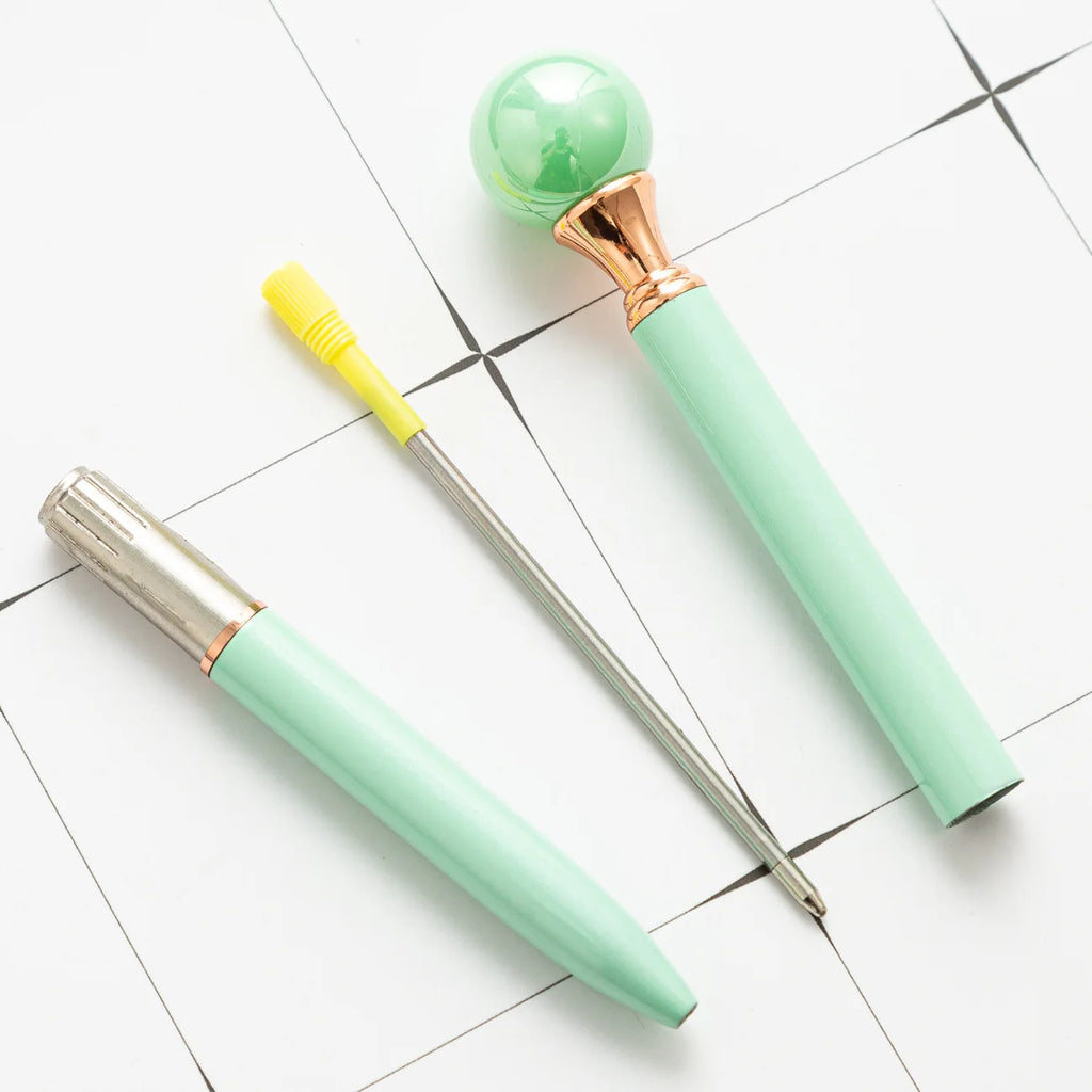 1-teiliger Lytwtw's Candy Color INS rotierender Perlen-Metall-Kugelschreiber für Schule und Büro, Schreibwaren, Geschenk
