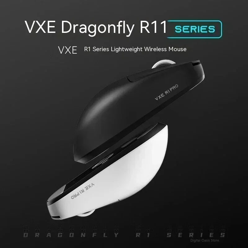 ATK Vxe Dragonfly R1 Maus Schwarz Weiß R1 Se Pro Maus 4K Empfänger Leichte PC Drahtlose Bluetooth Spiel E-sport Zubehör