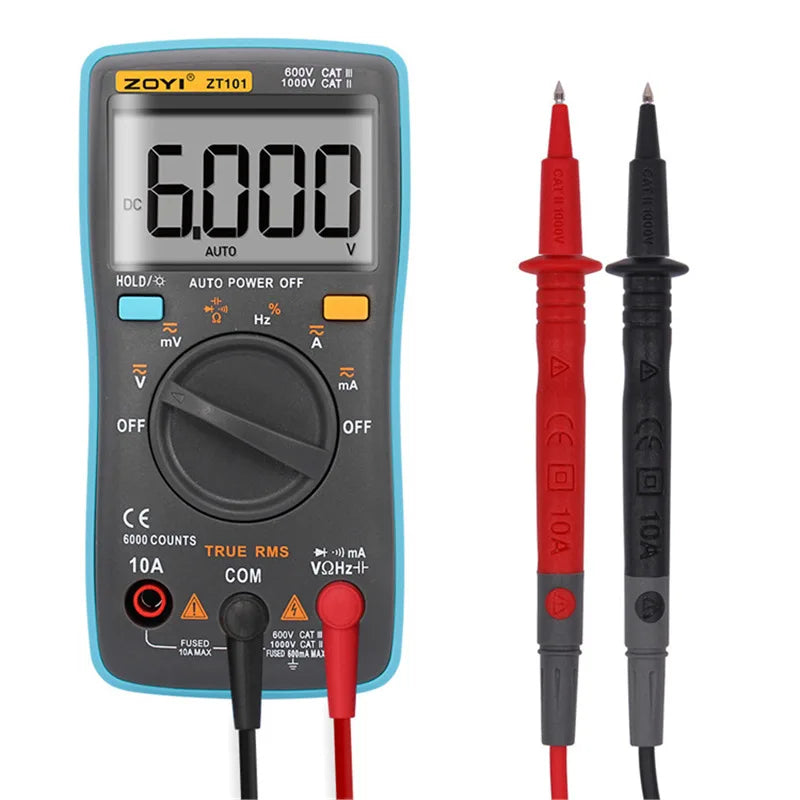 ZOYI Pocket Automatik Range Digitalmultimeter ZT101 Tragbare Taschenuhr, Werkzeugkasten mit Uhr