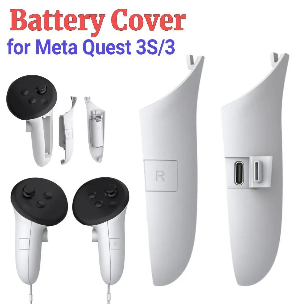 VR-Controller-Akku für Meta Quest 3S/Quest 3, wiederaufladbare Batterieabdeckung, rechts und links, Ladegriffe, Abdeckung, Zubehör