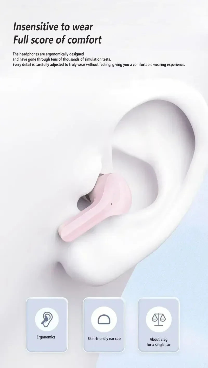 Original T2 Drahtlose Bluetooth Kopfhörer Transparent HIFI Kopfhörer LED Power Digital Display Stereo Sound Kopfhörer für Xiaomi
