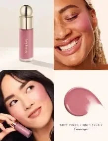 Rare Beauty Neuer exquisiter glänzender Lipgloss, glänzendes flüssiges Pulver, Bluesher Sun Kissed Cheeks und wässrige Lippen, Lippenstift-Kosmetik
