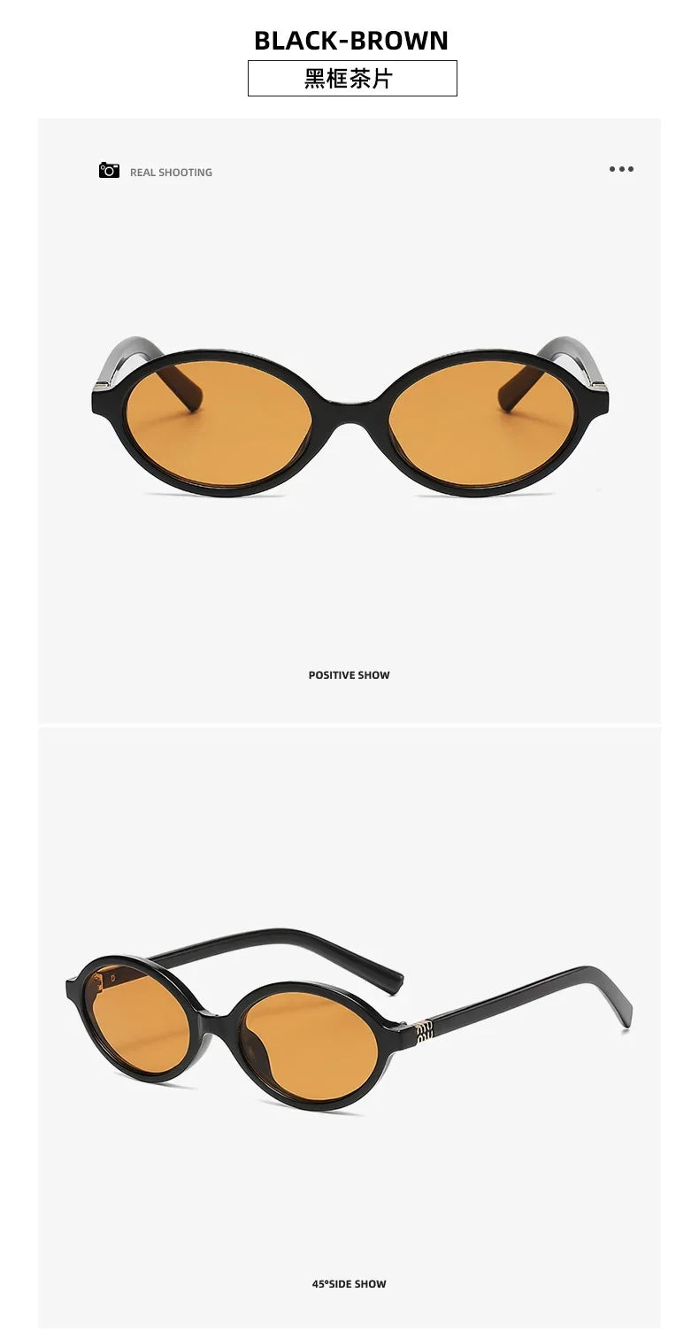 Ins 2025 Luxus Designer UV400 Sonnenbrille Frauen Männer Neue Trendy Oval Sonnenbrille Damen Vintage Kleine Runde Gafas De Sol
