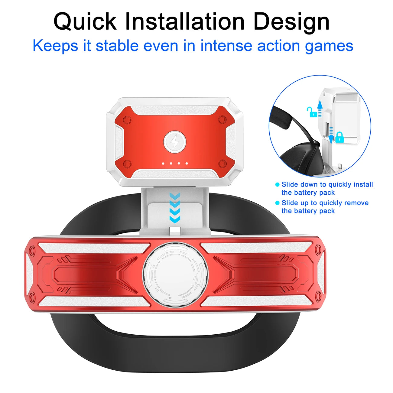 Kopfband mit Akku für Meta/Oculus Quest 2, verstellbares Elite-Gurt-Ersatzzubehör für Oculus/Meta Quest 2