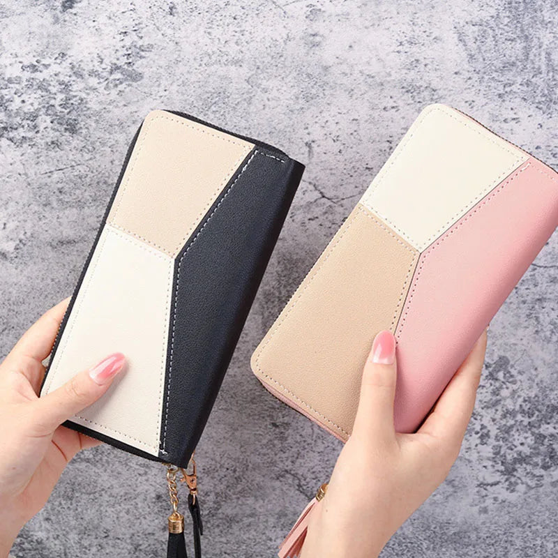 Mode Reiß verschluss Brieftaschen Damen lange Geldbörsen Handtaschen Münz geldbeutel Karten halter PU Leder Billfold Brieftasche