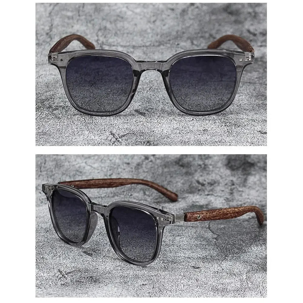 Trendige Retro-Sonnenbrille mit Holzmaserung – polarisierter UV-Schutz für Männer und Frauen, perfekt für Radfahren und Straßenfotografie im Freien
