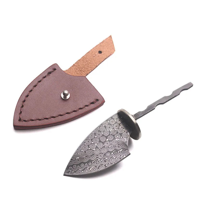 Rosette Damaskus Stahl Sharp Feste Klinge Messer Rohlinge Haushalt DIY Outdoor Camping Überleben Werkzeug Teile Zubehör