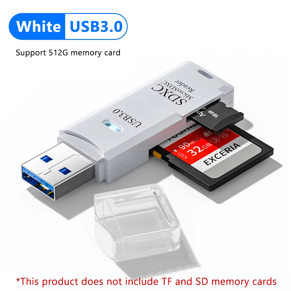 2-in-1 USB 3.0 Kartenleser Micro TF SD Kartenleser USB-Adapter Hochgeschwindigkeitskartenleser TF Speicherkarte für PC Laptop Zubehör