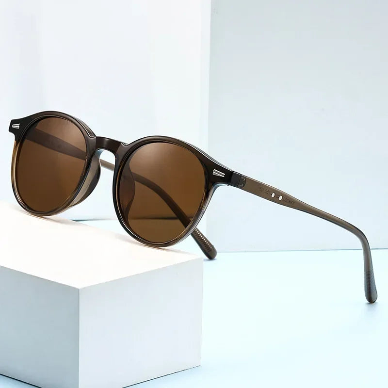 Stilvolle Sonnenbrille mit rundem Rahmen für Herren und Damen, lässig, Vintage-Stil, Outdoor-Sportbrille, Unisex, ultraleicht, UV400, Sonnenbrille