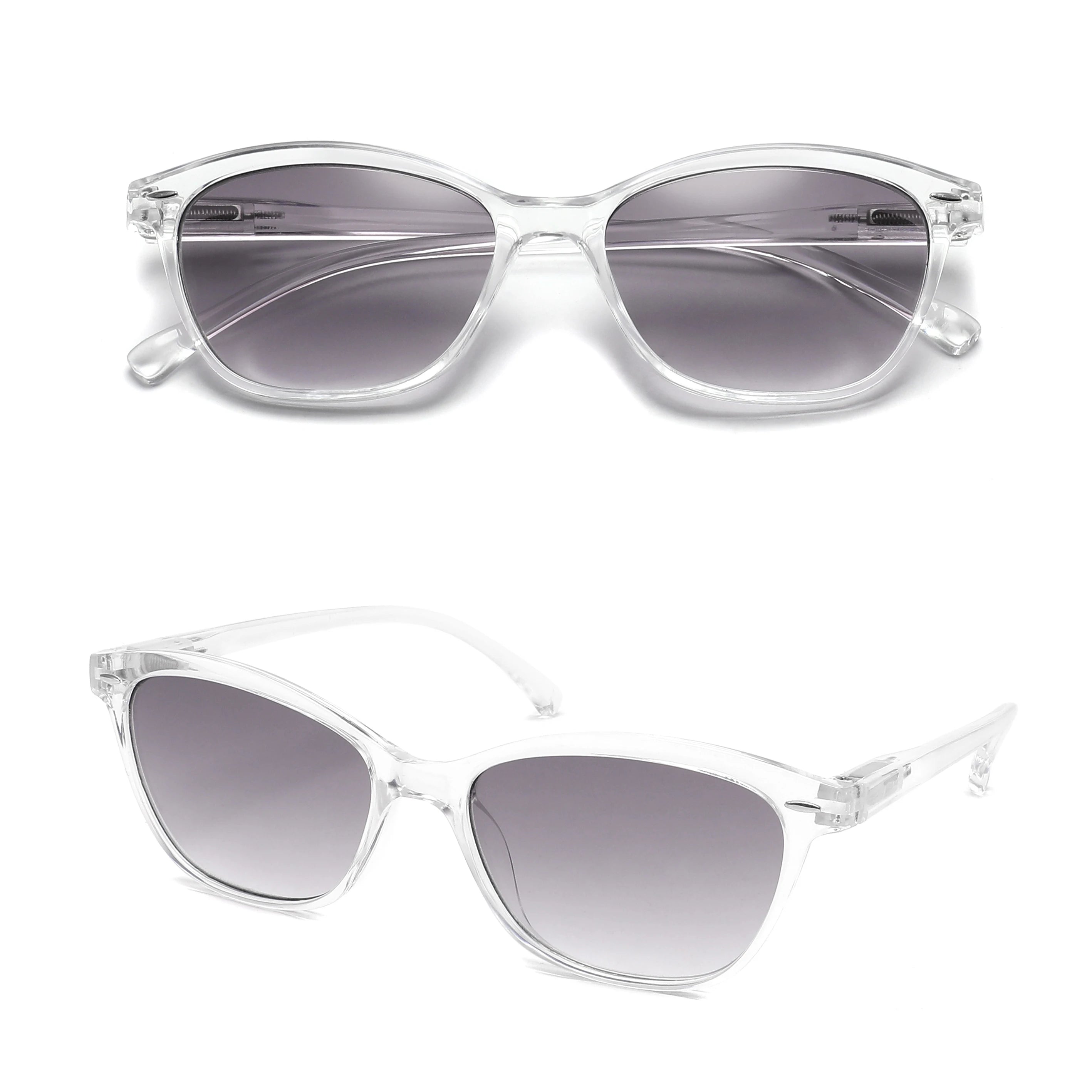Lesesonnenbrille für Damen und Herren, quadratisch, klassischer Rahmen für den Außenbereich, Sonnenbrille, Lesebrille mit Dioptrien-Federscharnier