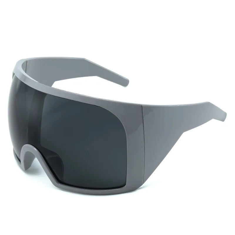 Übergroße Sonnenbrille für Herren, umwickelt, windabweisend, persönlich, große Farbtöne, futuristische Mode, Zukunftsschild, Uv400, Radfahren, Motorrad