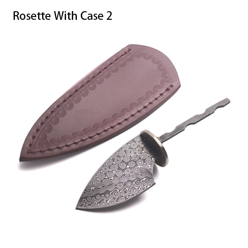Rosette Damaskus Stahl Sharp Feste Klinge Messer Rohlinge Haushalt DIY Outdoor Camping Überleben Werkzeug Teile Zubehör