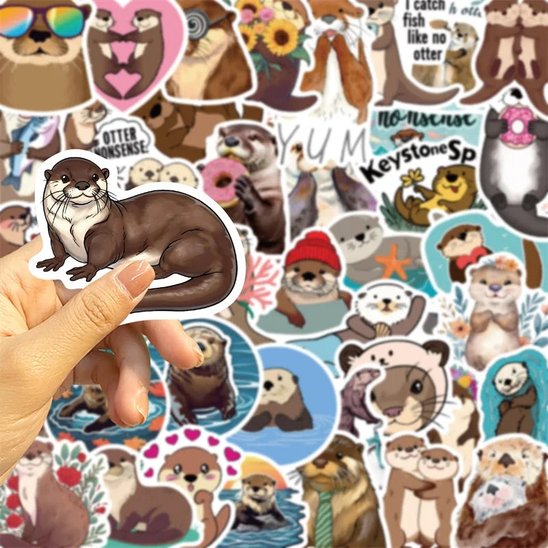 10/30/50PCS Kawaii Otter PVC Aufkleber Ästhetische Koreanische Dekoration Scrapbooking Schreibwaren DIY Hand Buchhaltung Liefert für Kinder