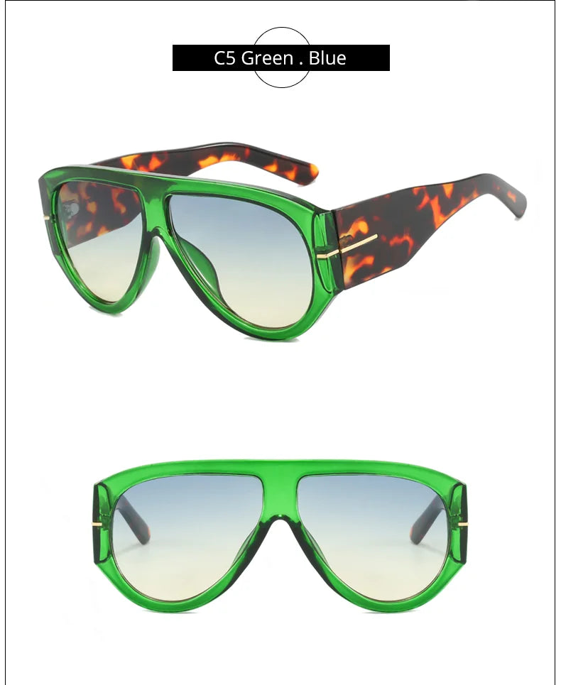 2025 Übergroße Piloten-Sonnenbrille für Damen und Herren UV-Schutz Stilvolle Eyewear Dickrahmige Einzigartige Luxus-Designer-Sonnenbrille