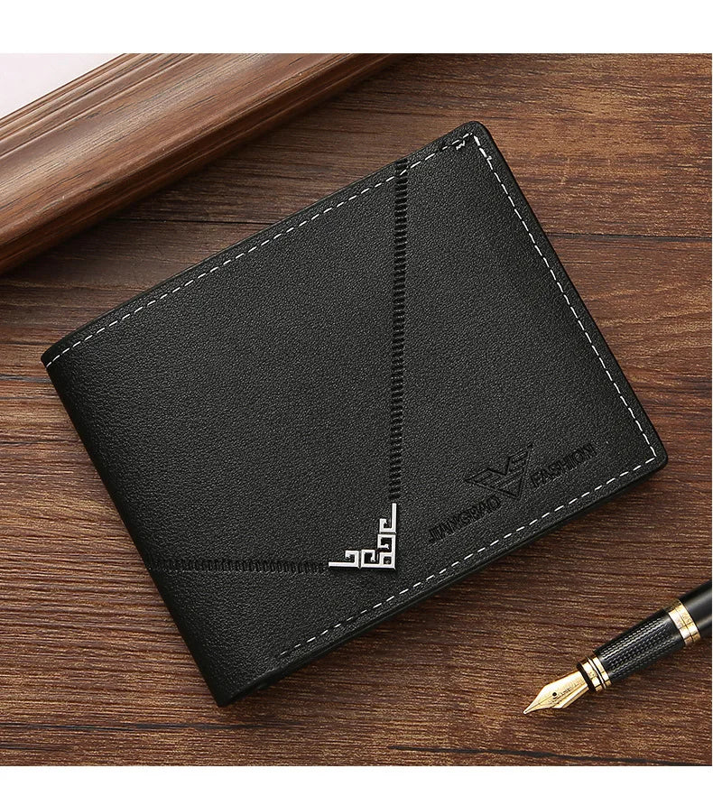 Männer Slim Geld Clip Brieftasche Kreditkarte ID Halter Casual Männlich Leder Kurze Multi-kartenhalter Geldbörsen Geschäftsmann Bifold Brieftasche