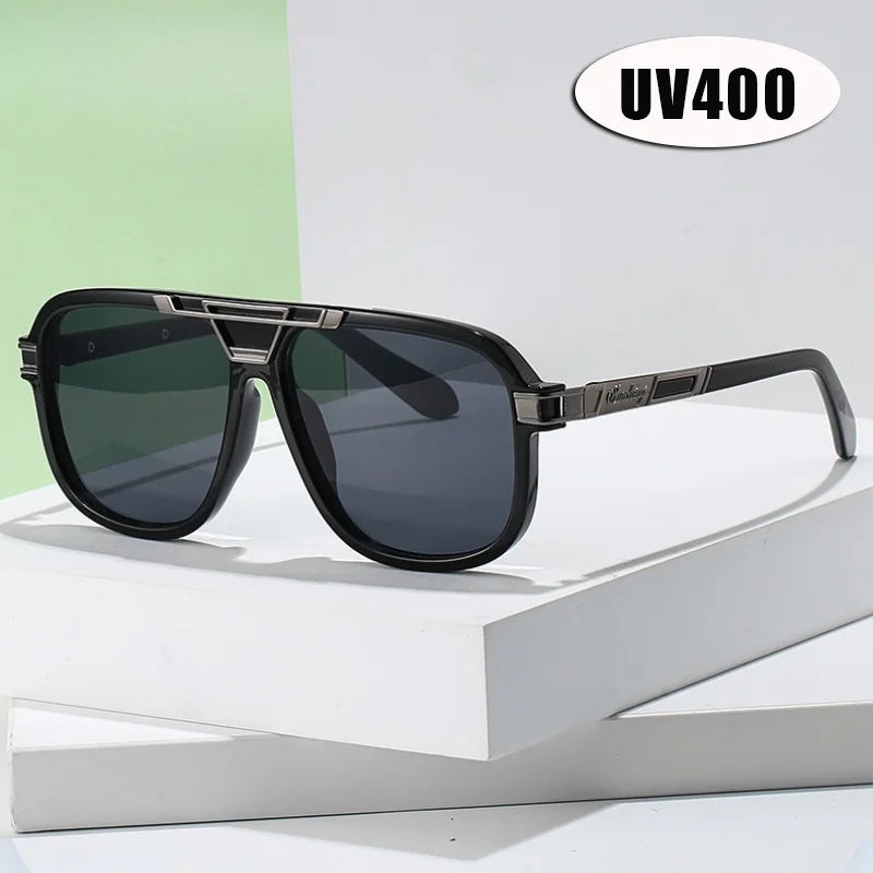 Personalisierte Sonnenbrille mit großem Rahmen für Damen und Herren, elegante Mode, UV-beständig, Straßenfotografie, beliebte Brille