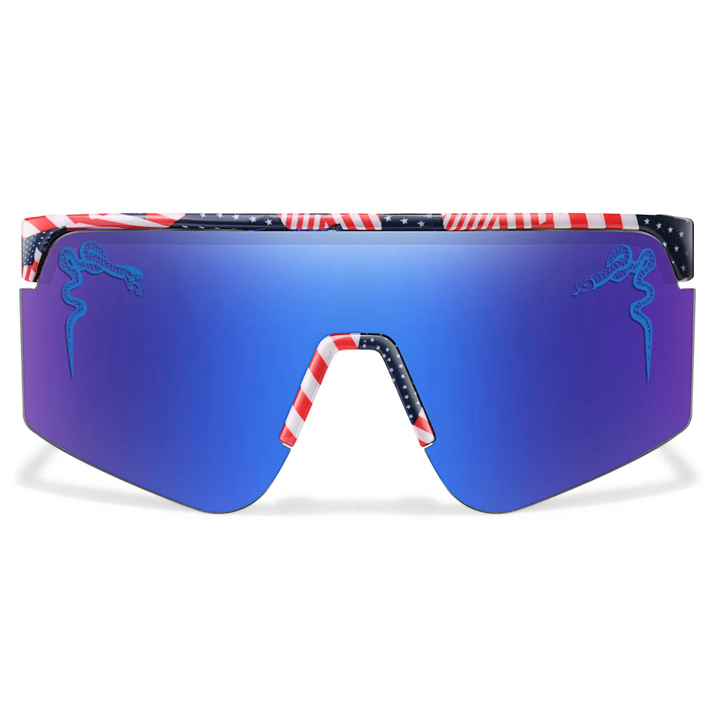 Herren Damen Radsport-Sonnenbrille Große Linse Winddicht UV400 Schutzbrille Outdoor-Sport Laufen Klettern Fahrrad MTB Brille