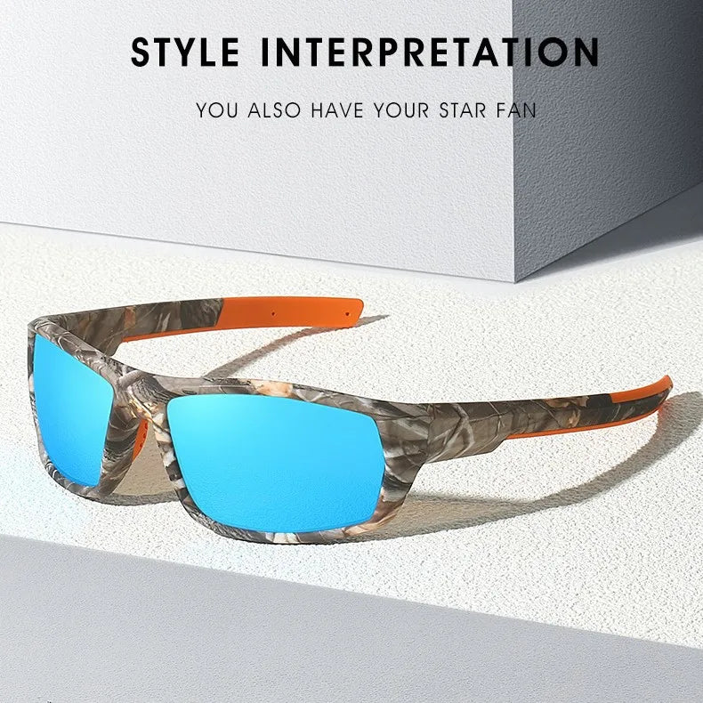 Neue Sonnenbrille für Männer Sport Polarisierte Quadratischen Rahmen Camouflage Sonnenbrille Fahren Angeln Radfahren Skifahren Sonne Brillen UV400