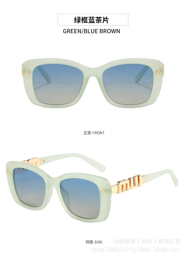 Ins Große Quadratische Polarisierte Sonnenbrille 2025, Neue Mode Frauen Männer High-end-Buchstaben Sonnenbrille Damen Trendy Gafas De Sol UV400