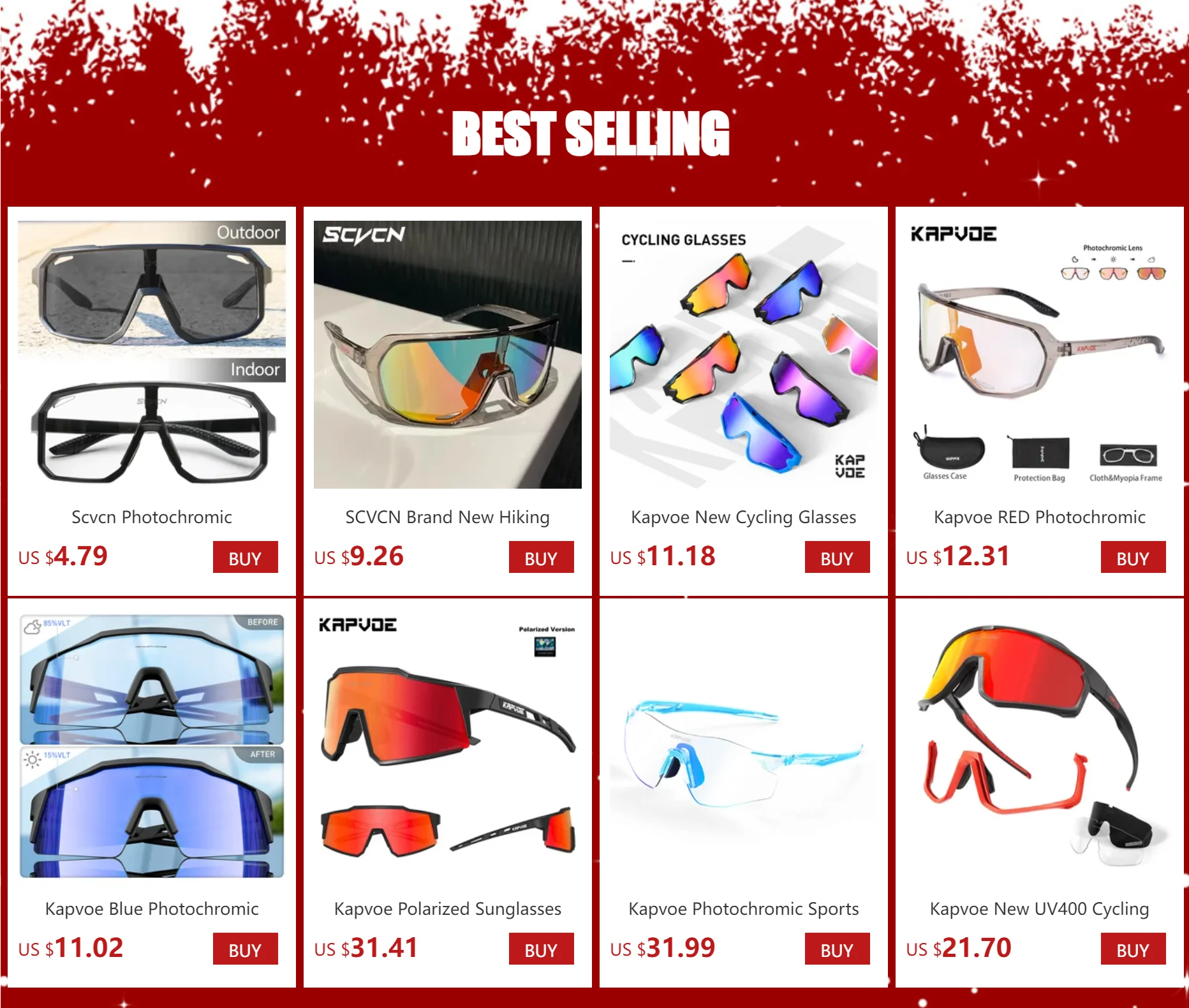 SCVCN Fahrradbrille, Fahrrad, Mountainbike, Wandern, Camping, Golf, UV400, Sonnenbrille, Sportschutzbrille für Männer und Frauen, Baseball