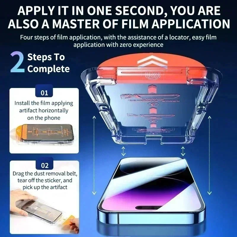 Oleophobe Beschichtung, staubfrei, einfache Installation, Displayschutzfolie für iPhone 14, 11, 13, 12, 15 Pro Max, Mini XS X XR 17, 16 Plus, Glas